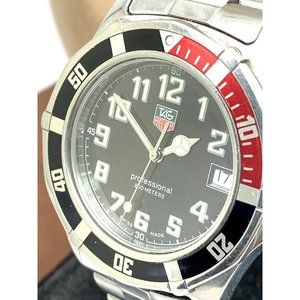 Tag Heuer Men's Watch WM1111 Professional Swiss Quartz Black Dial 37mm Coke